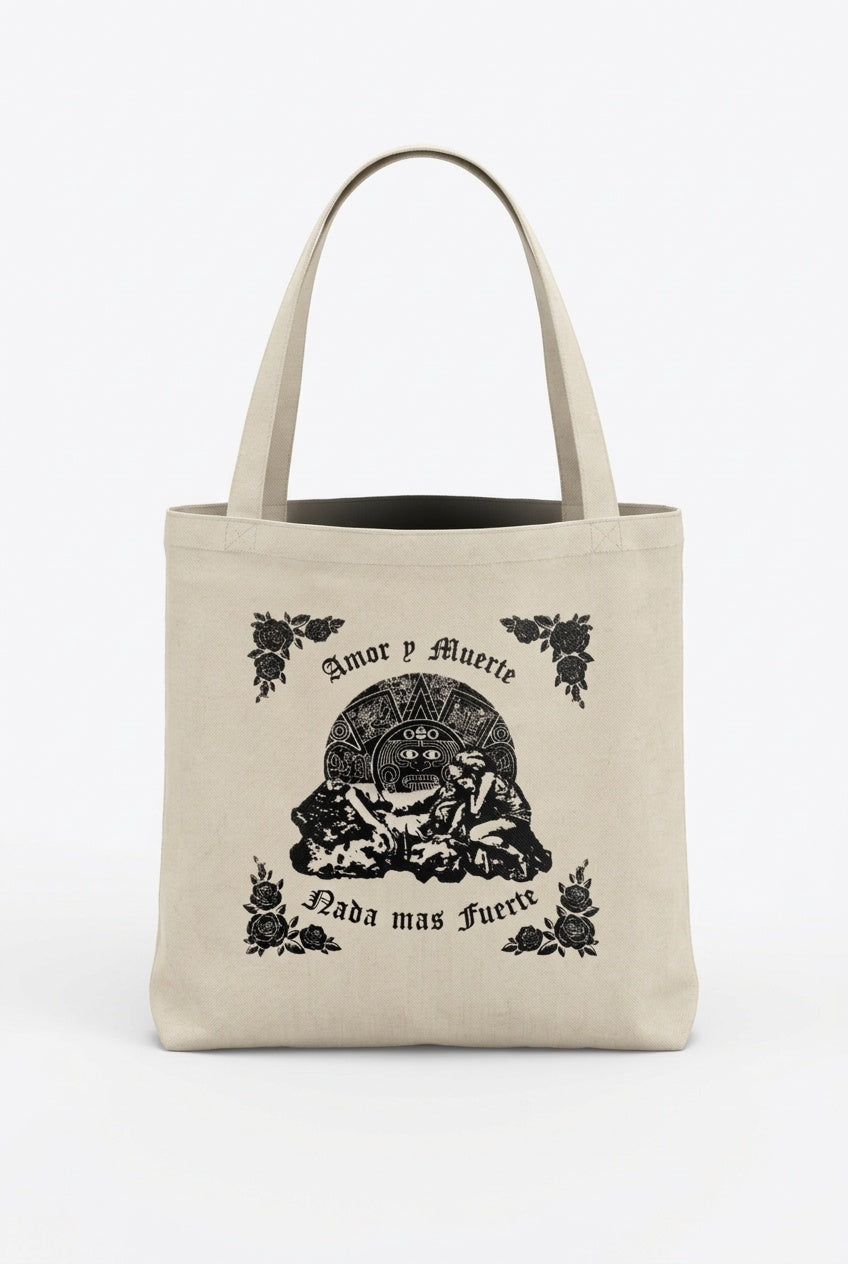 Amor y Muerte Natural Tote Bag