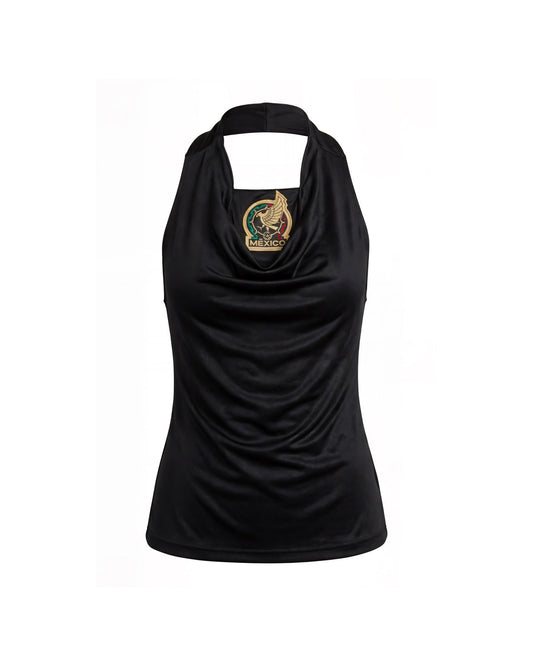 MEXICO COWL NECK HALTER TOP
