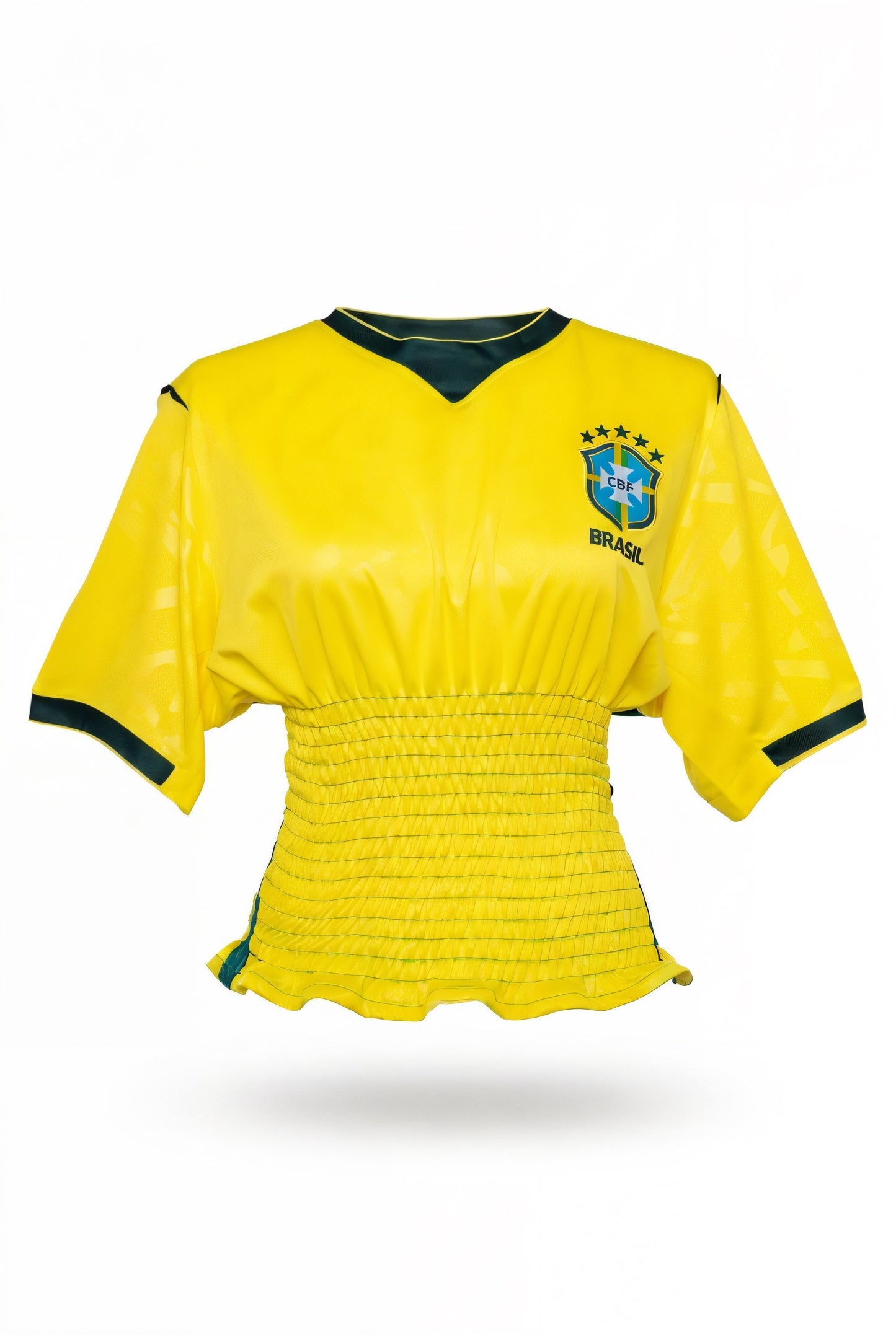BRAZIL YELLOW SHIRRED JERSEY