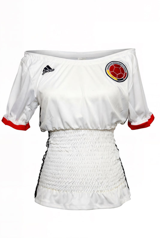 COLOMBIA OFF-SHOULDER SHIRRED JERSEY (LONG)