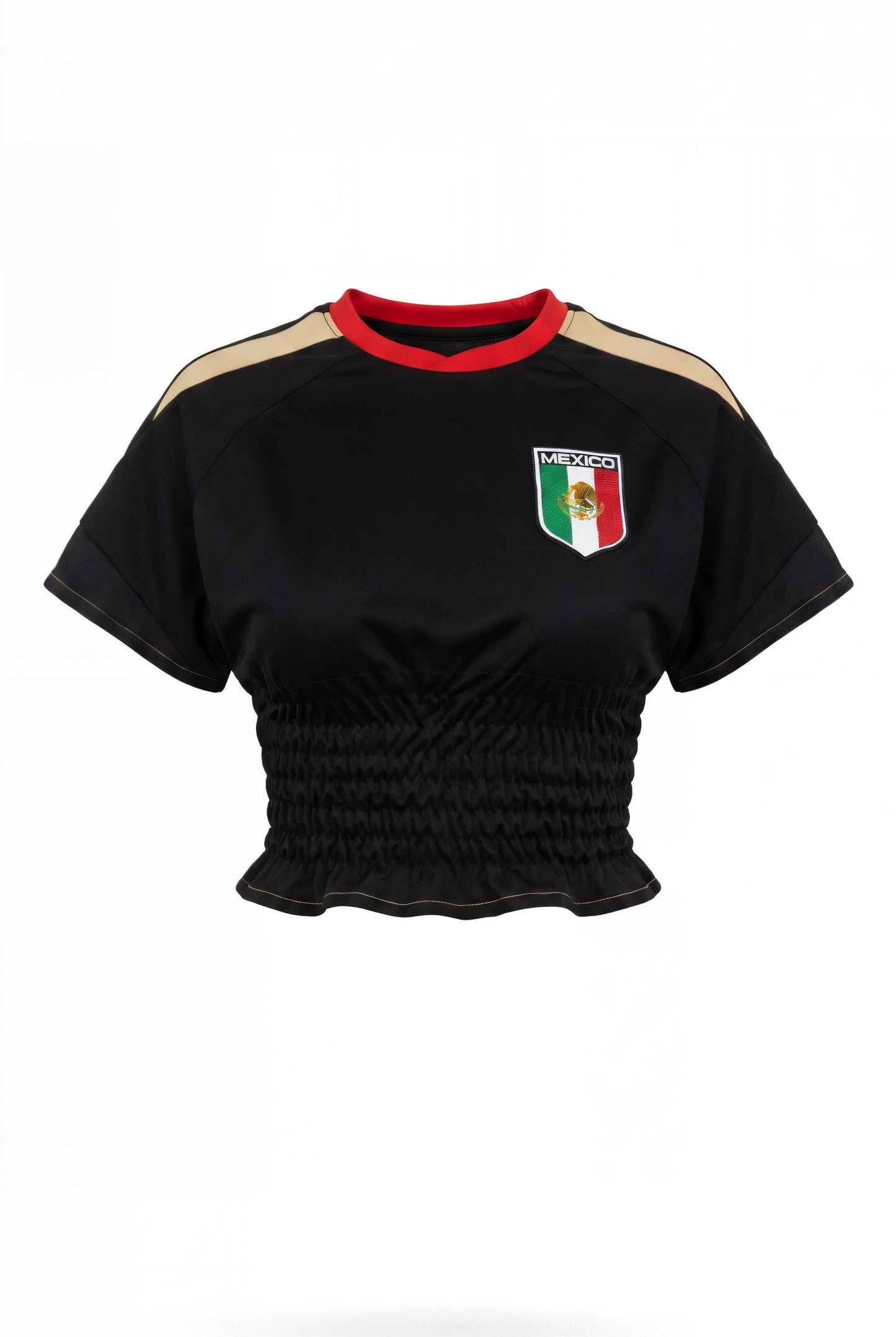 MEXICO BLACK SHIRRED JERSEY