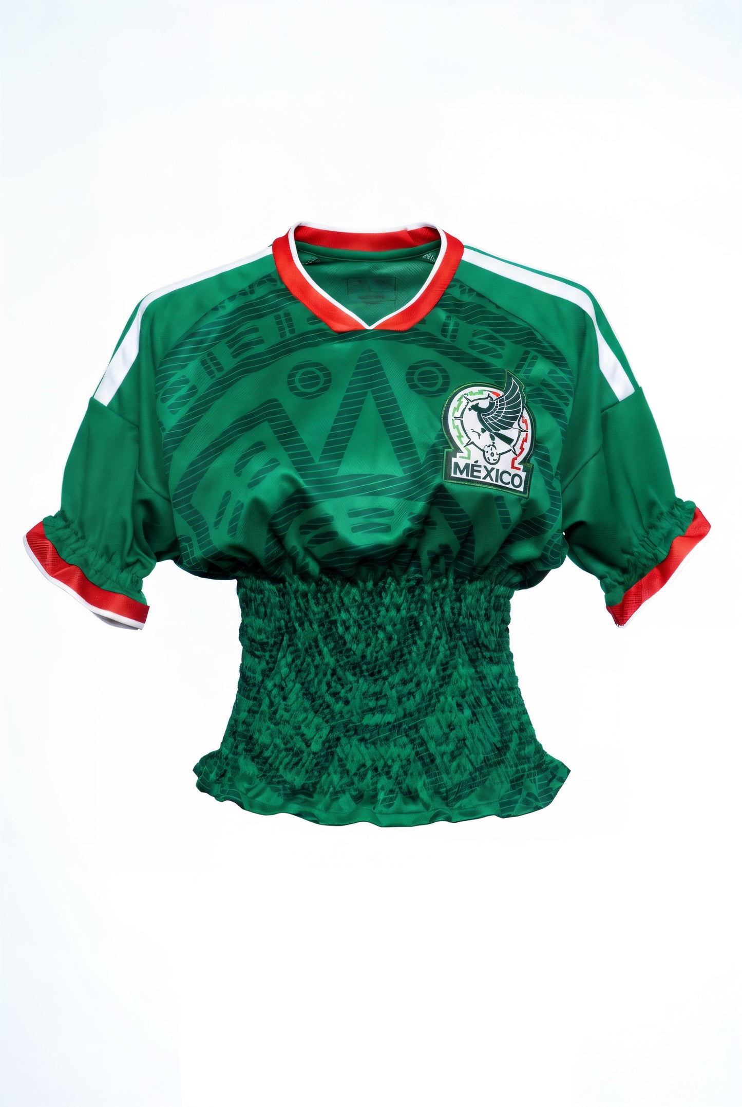 MEXICO GREEN CALENDAR SHIRRED JERSEY (XS/M)