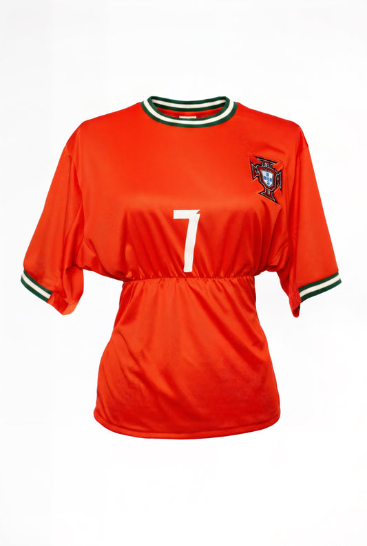 PORTUGAL RONALDO SHIRRED JERSEY (RED ORANGE)