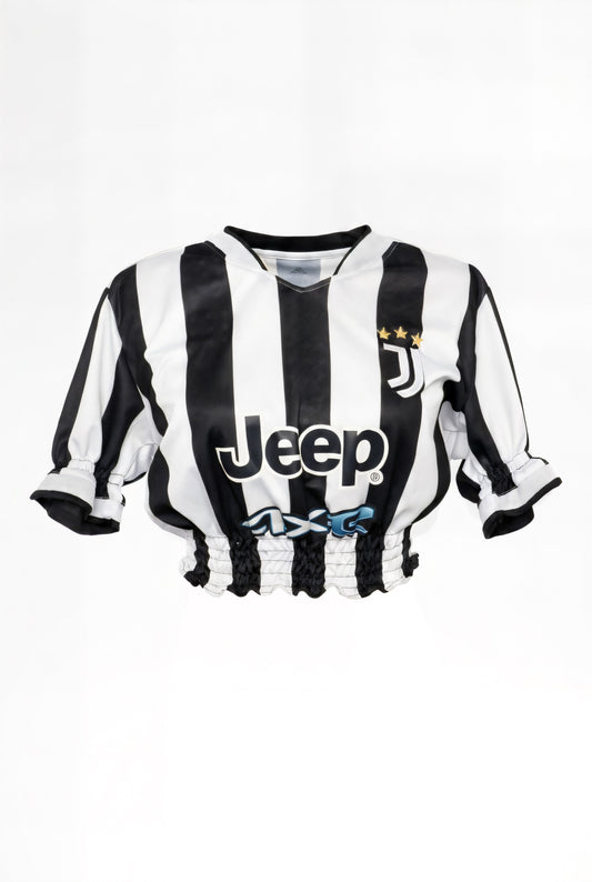 JUVENTUS CROPPED SHIRRED JERSEY
