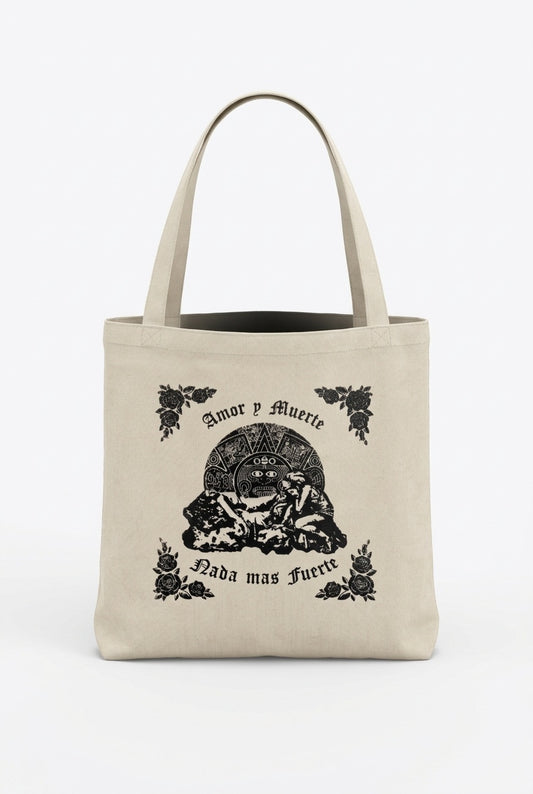 Amor y Muerte Natural Tote Bag